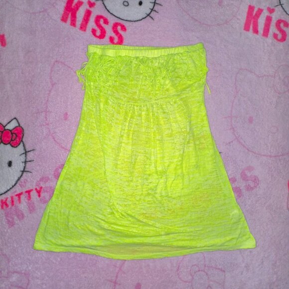 y2k mcbling neon burnout fringe tube top - Picture 1 of 5